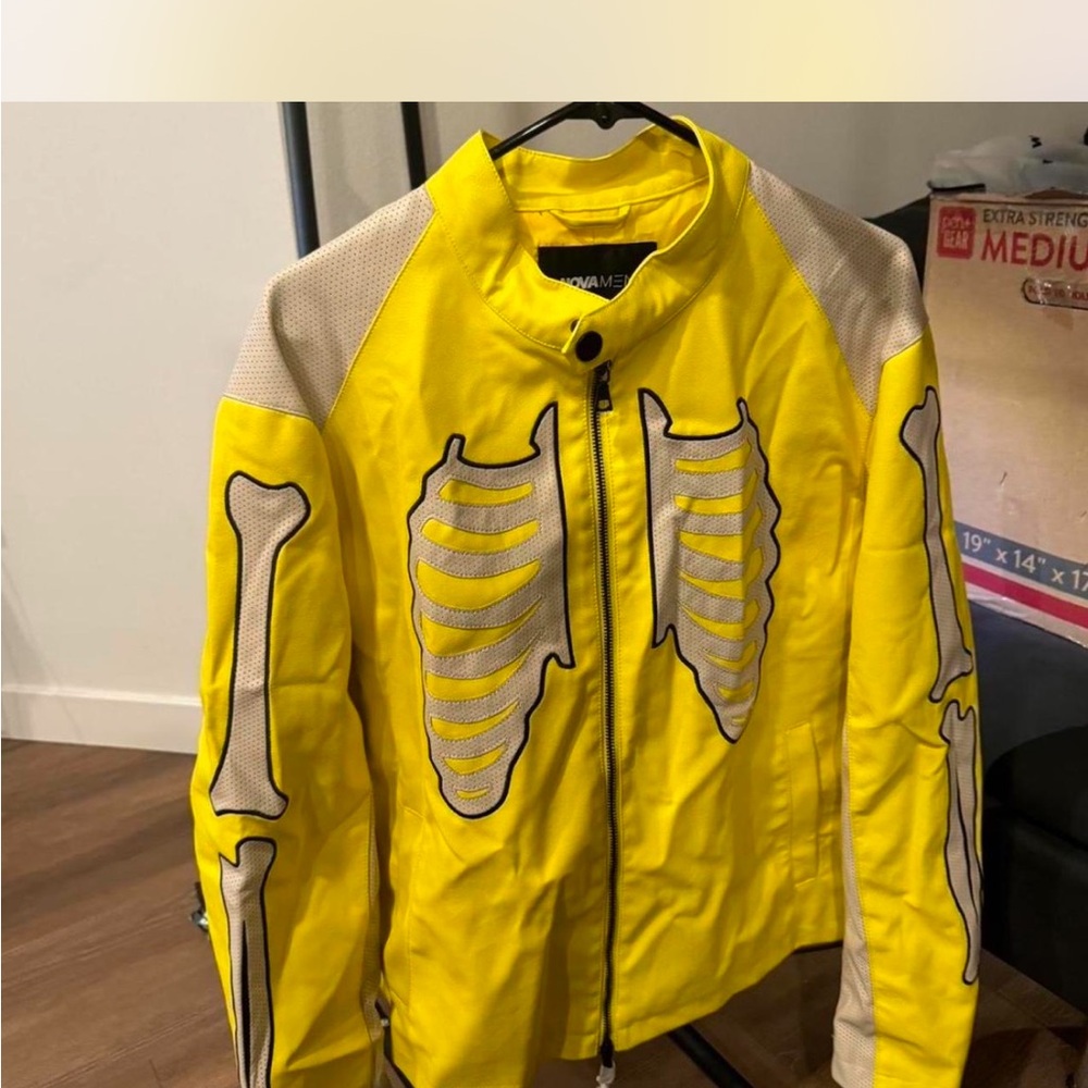 Yellow Skeleton Motif Jacket